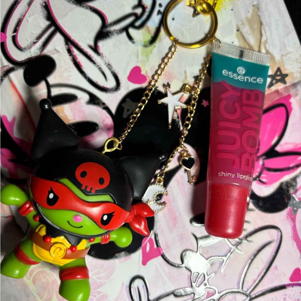 Kuromi X Ninja Turtles Lipgloss Keychain💕